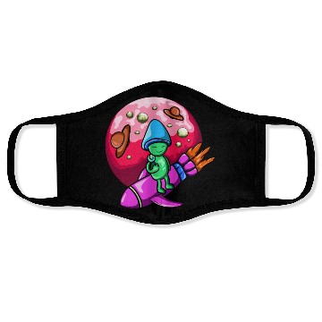 Discover mushroom alien Face Masks