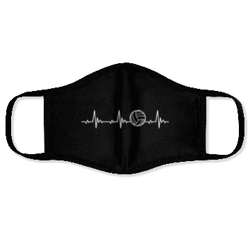 Discover Volleyball heartbeat for volleyball players Face Masks
