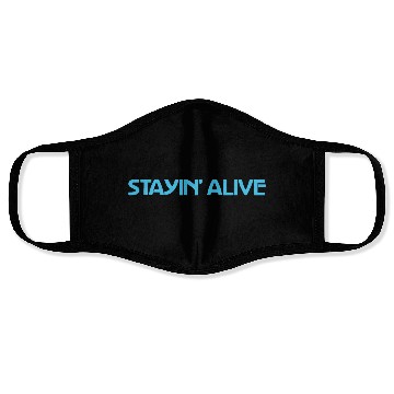 Discover Stayin' Alive Dark Blue Face Masks