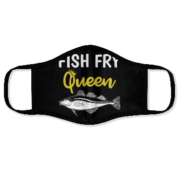 Discover Funny Fish Fry Queen print Face Masks
