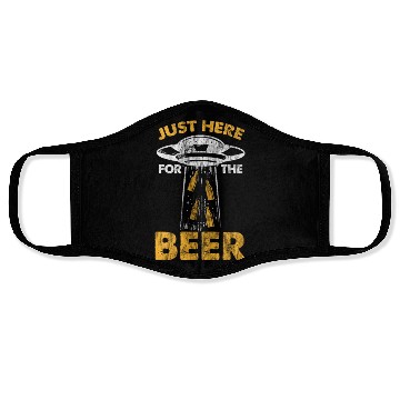 Discover Alien UFO Just Here For The Beer Vintage Face Masks