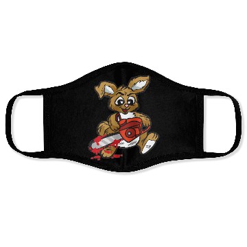 Discover BAD BUNNY WITH CHAINSAW Face Masks