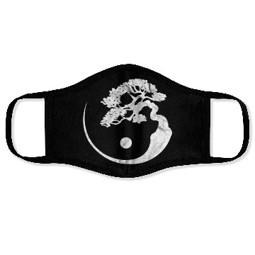 Discover Bonsai Tree Yin Yang Vintage Face Masks