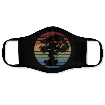 Discover Bonsai Tree Retro Face Masks