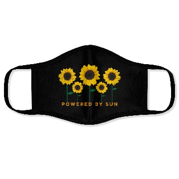 Discover Sunflower Powered By Sun Summer Gift Idea Face Masks