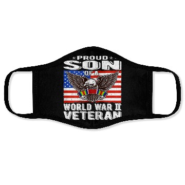 Discover Proud Son of World War 2 Veteran Military Face Masks