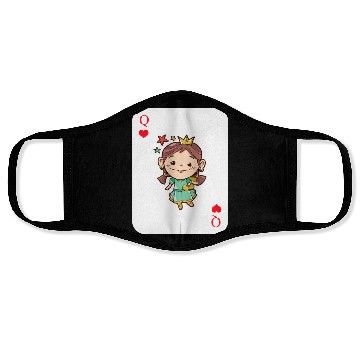 Discover Poker Queen Card Game Princess Face Masks