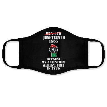 Discover Juneteenth Ancestors Black African American Flag.. Face Masks