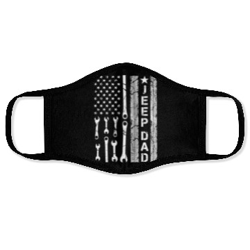 Discover Jeep Dad American Flag Face Masks