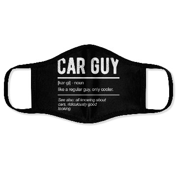 Discover Car Guy Definition Face Masks