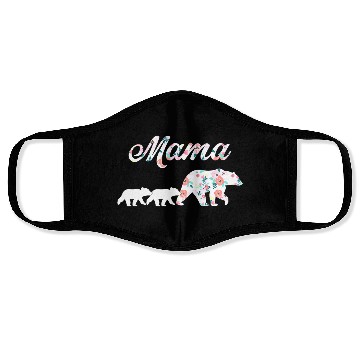 Discover Floral Mama Bear Mom of 2 Mama Bear and Cubs Face Masks