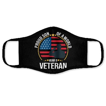 Discover Proud Son of a War II Veteran for Military Family Face Masks
