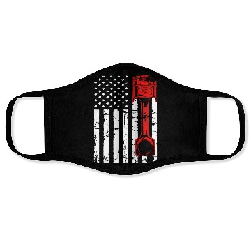 Discover Patriotic Auto Diesel Mechanic USA Flag Piston Face Masks