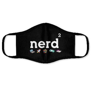 Discover Nerdy - Nerd Squared - Nerd Loves Science, Gaming Face Masks
