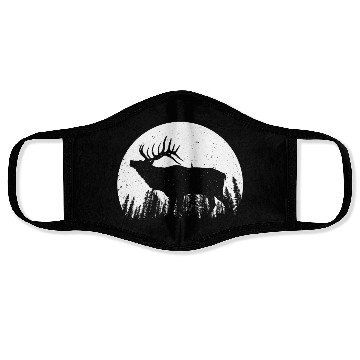 Discover Elk Antlers Forest Moon Face Masks