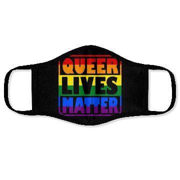 Discover Queer Lives Matter LGBT saying Lesbian Gay Pride R Face Masks
