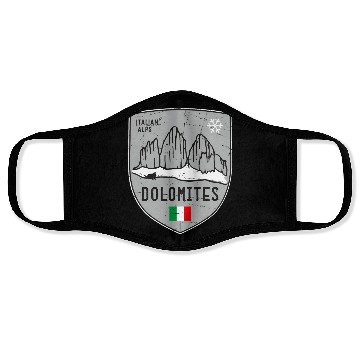 Discover Dolomites Italy Emblem Face Masks