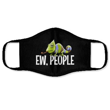 Discover Grumpy Chameleon Lovers Sarcastic Joke Ew People Face Masks