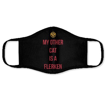Discover Captain Marvel My Other Cat Is A Flerken Bold Logo Face Masks