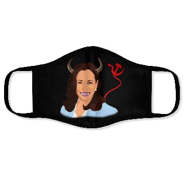 Discover Trump kamala harris monster communist Face Masks