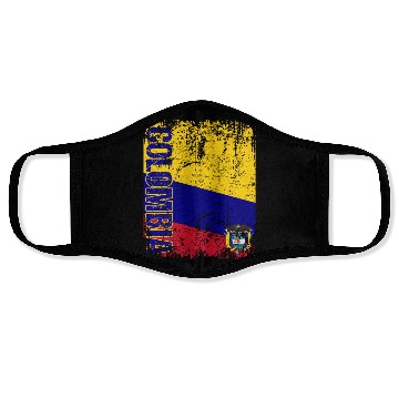 Discover Colombia Flag Big Vintage Retro Flag Gift Face Masks