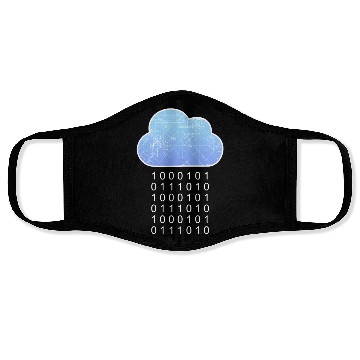 Discover Data Analytics Cloud Data Rain Binary Geek Gift Face Masks