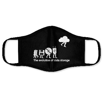 Discover Funny evolution of data storage for nerd coder Face Masks