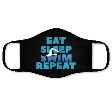 Discover Eat Sleep Swim Repeat, Funny Swimmer Gift Face Masks