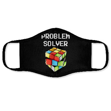 Discover Problem Solver Puzzle Cube Math Nerd Face Masks