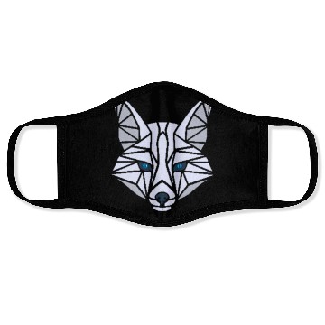 Discover White Fox with blue eyes Face Masks