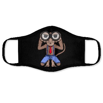 Discover Funny Monkey with Binoculars Design Face Masks