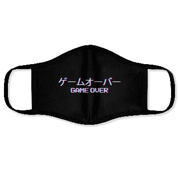 Discover Vaporwave Game Over Japanese Text Gift Face Masks