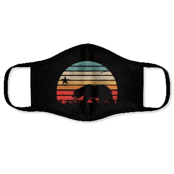 Discover California Bear Retro Vintage Sunset Face Masks
