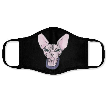 Discover grumpy catpinkGrumpy Sphinx Cat - Purple Face Masks