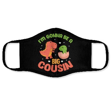 Discover I'm Gonna Be A Big Cousin Pregnancy Announcement Face Masks