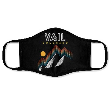 Discover Vail Colorado Usa Ski Resort 1980S Retro Face Masks