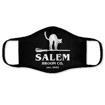 Discover Salem Broom Co Company Halloween Black Cat Witch A Face Masks