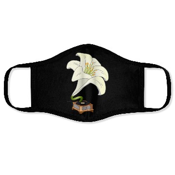 Discover nostalgic lilies flowers blossoms gramophone Face Masks