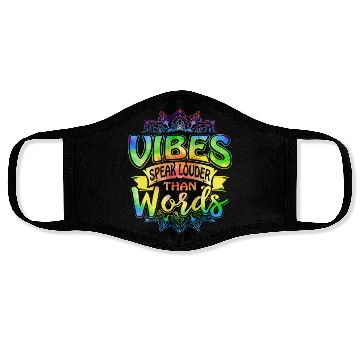 Discover Retro Vibes Speak Louder Than Words Yoga Mandala R Face Masks