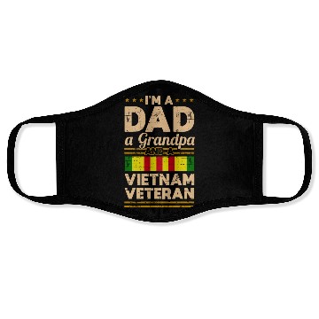 Discover Dad Grandpa Vietnam Veteran Vintage Face Masks