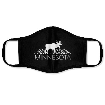Discover Minnesota Moose And Mountains Souvenir Nature Face Masks