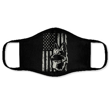 Discover Patriotic German Shepherd AMERICAN FLAG Dog Lover Face Masks