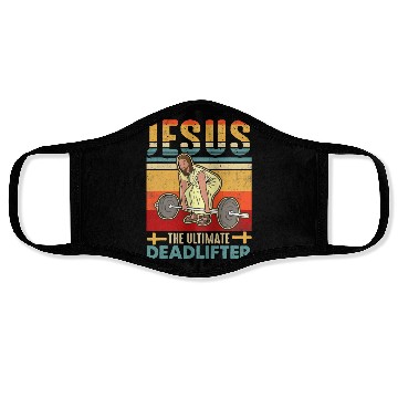 Discover Vintage Jesus The Ultimate Deadlifter Face Masks