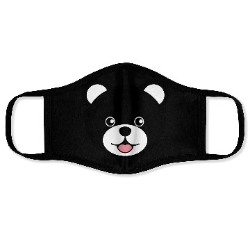 Discover Cute Black Teddy Bear Face Face Masks