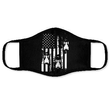Discover Tractor American Flag Gift Face Masks