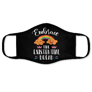 Discover EMBRACE THE EXISTENTIAL DREAD Comics Rainbow Gift Face Masks