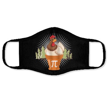 Discover Chicken Pot Funny Pi Day Math lover 3.14 Face Masks