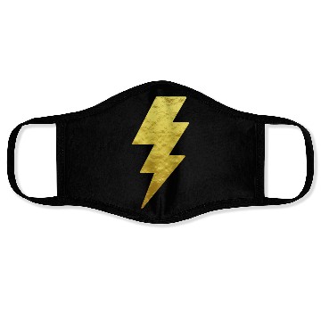 Discover Lightning Bolt Face Masks Gold Printed Top