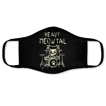 Discover Heavy Meowtal Cat Metal Music Gift Idea Face Masks