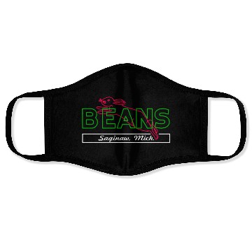 Discover Beans Bunny Saginaw Michigan Nostalgia Face Masks